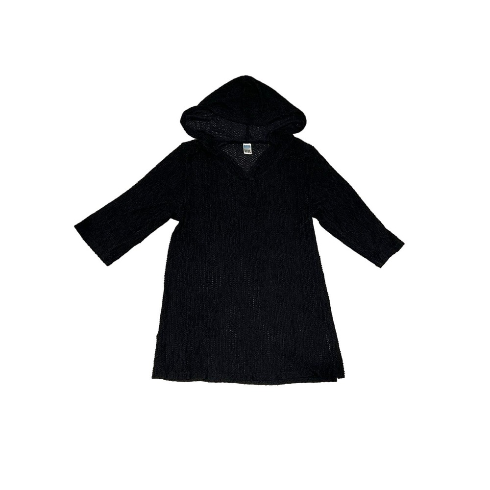 Baja Blue,‎ Black Hooded Cover-up, M, 611-C